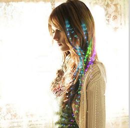 Flashing Fibre Optic Hair Assorted LED Hair Braids for Party Christmas 120Pcs/lot