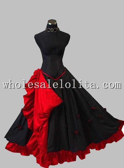 long red corset dress