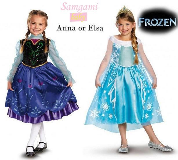1lot frozen princess elsa party dress anna queen cosplay costume for children baby kids brand girl lace casual clothes dogs halloween costumes 3 people
