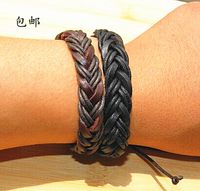 Xmas gifts Vintage Genuine Leather Handmade Briaded Bracelet...