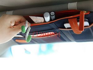 페덱스 DHL 빠른 배송 다기능 태양 바이저 포인트 포켓 주최자 파우치 교수형 자동차 스토리지 가방 카드 홀더, 105pcs / lot