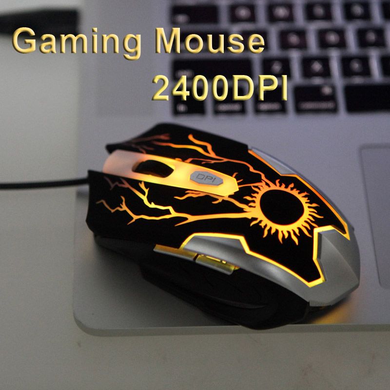 2019 Cool Design LED Game Mice Adjustable 2400DPI 6 Buttons Optical USB Wired Gaming Mouse For
