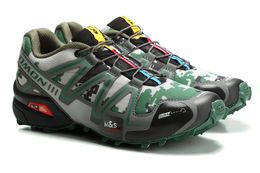 Senderismo Zapatos Salomón Speedcross tamaño 3 CS de alta transpirable zapatos corrientes de camuflaje verde zapatillas deportivas para hombre de Marathon zapatos 40-46