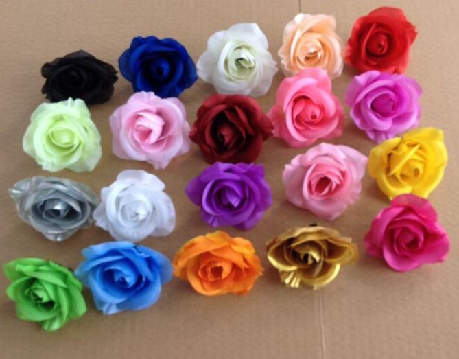 50 Stück Rosenblütenköpfe, Durchmesser 7–8 cm, künstliche Kamelienblume aus Seide, 20 Farben erhältlich