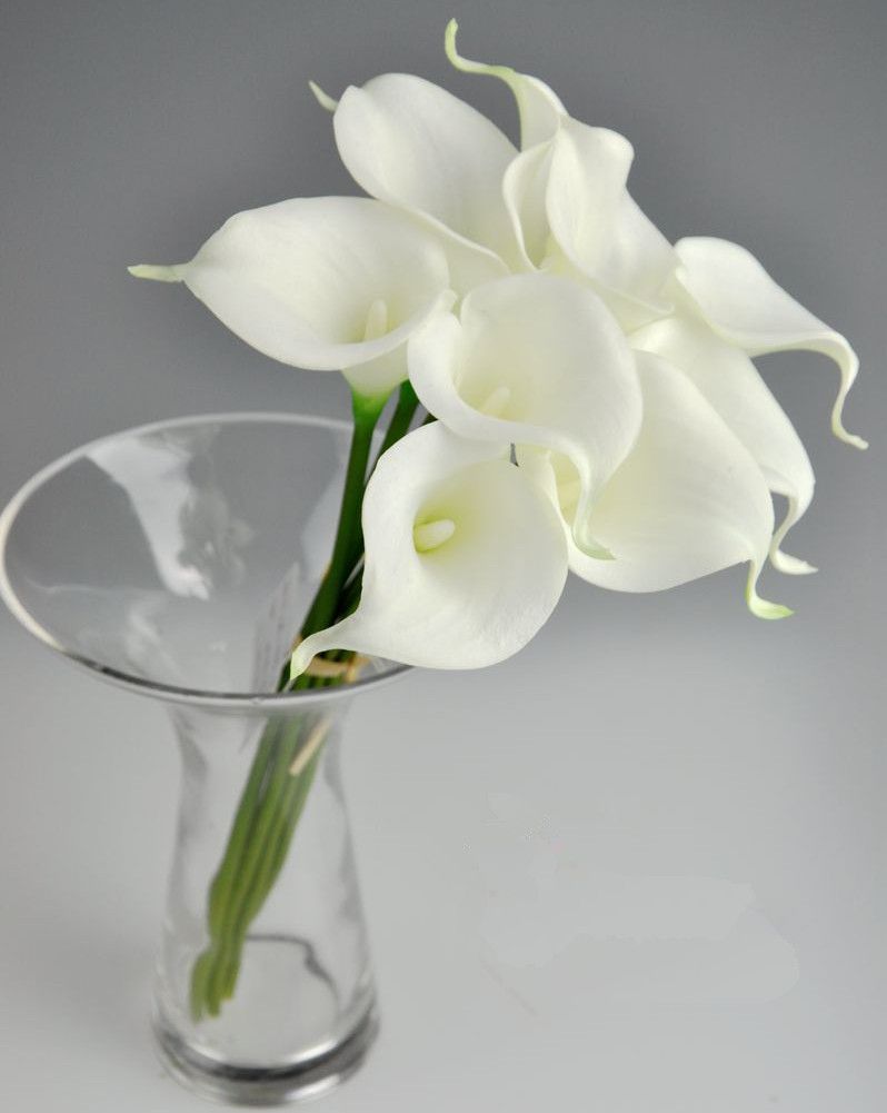 2019 Latex Callas 35cm Elegant Silicon Artificial Egyptian Calla Lily Alocasia Plumbea Flower For Wedding Bridal Centerpieces Decorations From