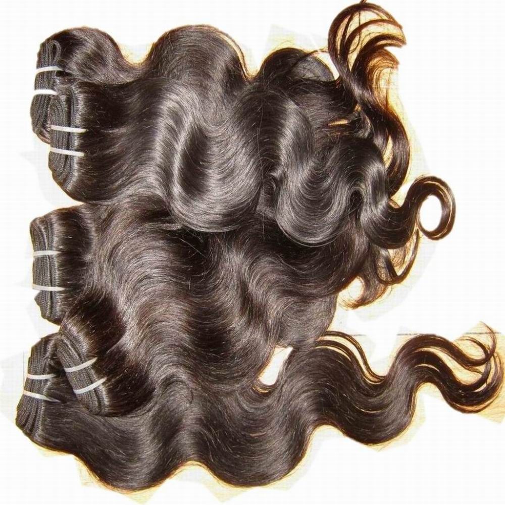 Billiga obearbetade indiska mänskliga hår tjocka buntar / parti 300g rabattpris Hot Selling Body Wave Hair Weave