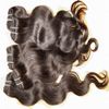 安く未処理のインド人的な人間の髪の厚い束3個/ロット300gの割引価格熱い販売体波の髪織り