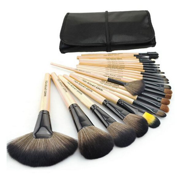 

Professional 24 PCS Makeup Brush Set Make-up Toiletry Kit Wool Brand Make Up Brush Set Case