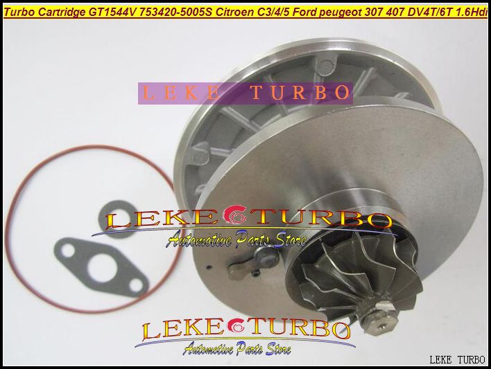 Turbo-patronen CHRA GT1544V 750030 753420 740821 740821-0002 Turboladdare för Ford för Citroen C3 C4 C5 307 407 DV4T DV6T 1.6L