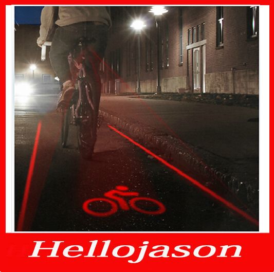 5591 High Quality New 5 LED 2 Laser Beams Logo Projection Bicycle Laser