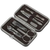 7 adet / set Taşınabilir Paslanmaz Çelik Tırnak Tasarımı Manikür Seti Tırnak Bakım Aletleri ile Mini Parmak Tırnak Temizleyici Kesme Aleti File Scissor Tweezers NAS_202