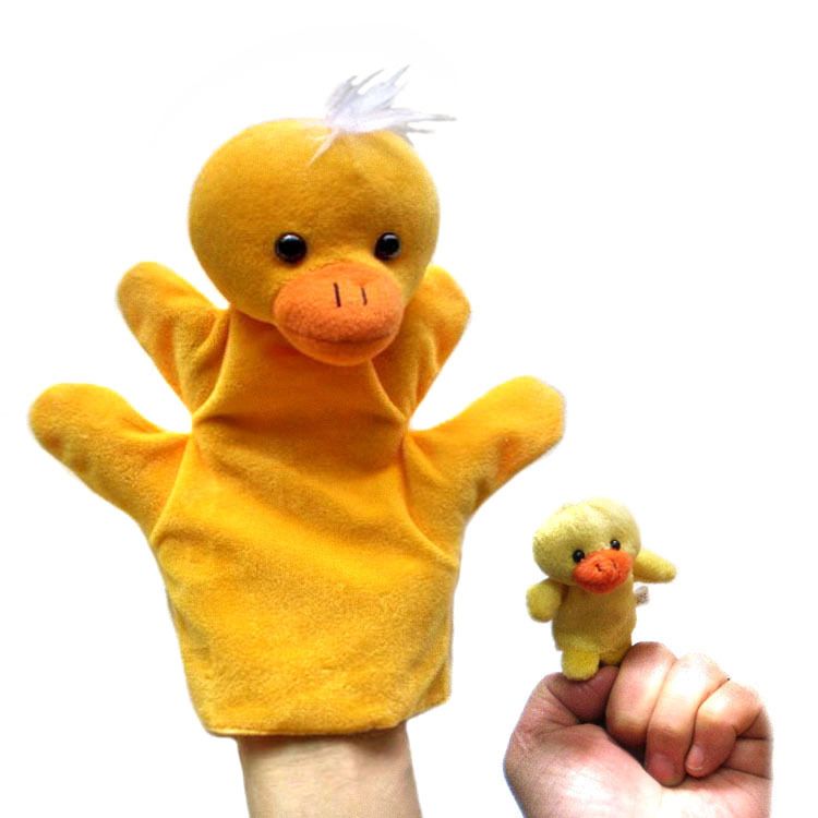 1 Hand Puppet + 1 Finger Puppets Baby Educational Toy Talking Props ...