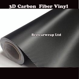 3 M Qualidade 3D Fibra De Carbono Preto Envoltório de vinil Carro Folhas de Filme de Embrulho Com Dreno de Ar de Alta qualidade 1.52x30 m / Roll 4.98x98ft