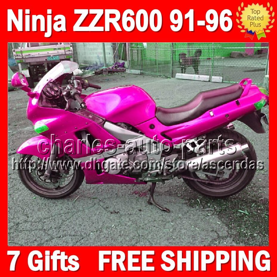 7gifts Pink For KAWASAKI ZZR600 91 96 ZZR 600 ZZR 600 Custom ZX636 Glossy Rose 91 92 93 94 96 1991 1992 1993 1994 1996 Fairing From Charles Auto Parts, $334.17 | DHgate.Com
