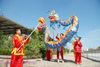 D 7.9 m tamaño 6 # 8 niño seda roja DANZA CHINA DANZA DEL DANTO Disfraz Celebración del Festival Folklórico