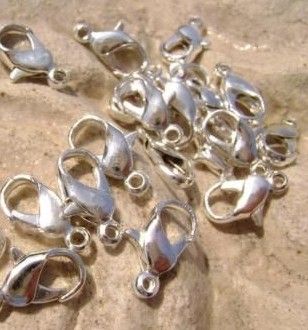 Whole In Stock Ship Nickel Silver Plated Lobster Claw Clasps Fit Bracelet For Jewelry Making 12mm1619101