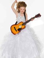 Sweet White Red Organza Halter Beaded Sugar Girls Pageant Dr...