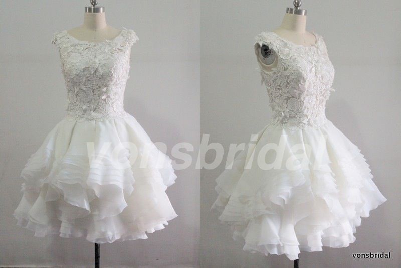short ruffle wedding dress
