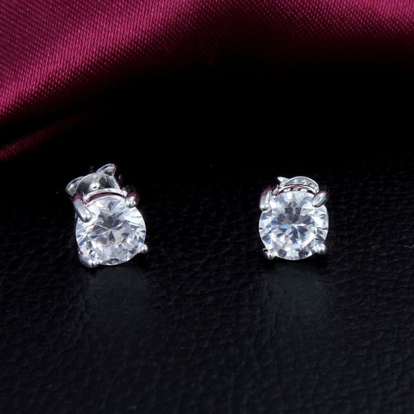 2014 تصميم جديد أعلى جودة 925 Sterling Silver Swiss CZ Diamond Stud أقراط الأزياء المجوهرات هدايا الزفاف 6743072