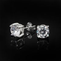 Wholesale 2014 New Design Top quality sterling silver swiss CZ diamond stud earrings fashion jewelry wedding gifts