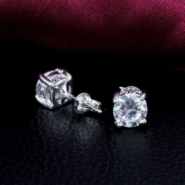 2014 Nowa najwyższa jakość 925 Sterling Silver Swiss CZ Diamond Stud Coldings Modna biżuteria Wedding Gifts6743072