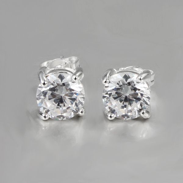 2014 Nowa najwyższa jakość 925 Sterling Silver Swiss CZ Diamond Stud Coldings Modna biżuteria Wedding Gifts6743072