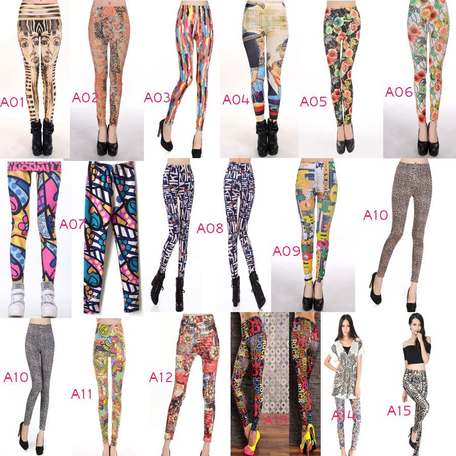 Acquista Leggings Donna Fashion Fashion Leggings Fantasia Ragazza Leggings  Graffiti Modellati Una Varietà Di Stili Misti A 2,65 € Dal Rome Electronics  | DHgate Italy