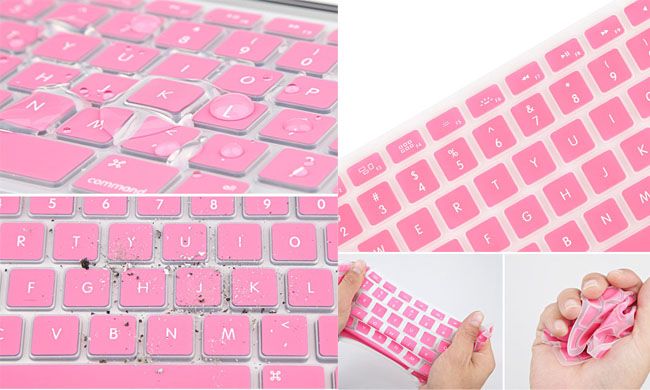 Capa protetora para teclado, capa protetora de silicone macio para laptop colorido para macbook pro air retina 11 13 15 à prova d'água à prova de poeira com saco de papel