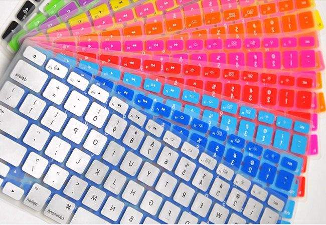 Laptop Soft Silicone Colorful KeyBoard Case Protector Cover Skin For MacBook Pro Air Retina 11 13 15 Waterproof Dustproof with Paper bag