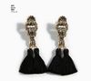 idealway Vintage Style Bronze Alloy Knot Shape Thread Tassels Dangle Earrings 4 Colors