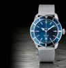 Livraison gratuite vente chaude mâle montre mécanique montres en acier inoxydable cadran bleu montre-bracelet pour hommes date automatique 005