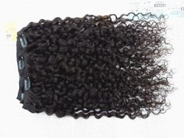 new style brazilian virgin curly hair weft clip in unprocessed curl natural black Colour human extensions beayty hair