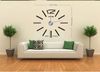 Large Mental DIY 3D Big Size Home Decor Sticker Black/Silver Wall Clock Home Decor Sticker 130cm*130cm(51.2*51.2in)