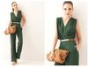 Ol Style Jumpsuits Nowa moda 2014 Krótkie kobiety Vneck Sleveless Belt Palazzo Palazzo Pants Jumpsuits High talle kombinezon dla kobiet6963693