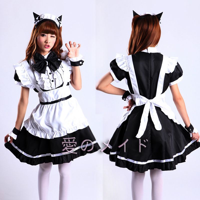 Super Meng Cat Ears Maid Outfit Maid Flounced Classic Ladies' Maid
