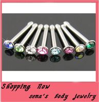 Wholesale body piercing jewelry mix color stainless steel straight nose stud nose pin
