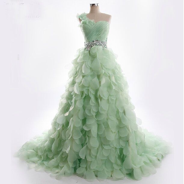 light green wedding dress