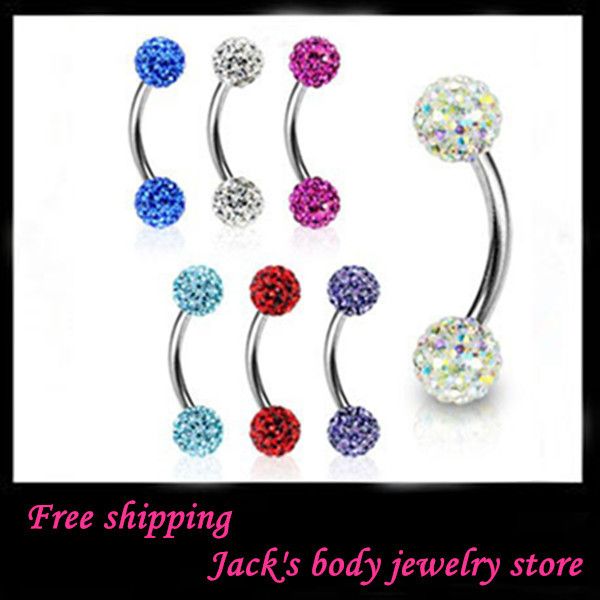 2021 Eyebrow Body Jewelry E10 Mix Shamballa Crystal Fake Eyebrow Bar Eyebrow Ring By Ferido
