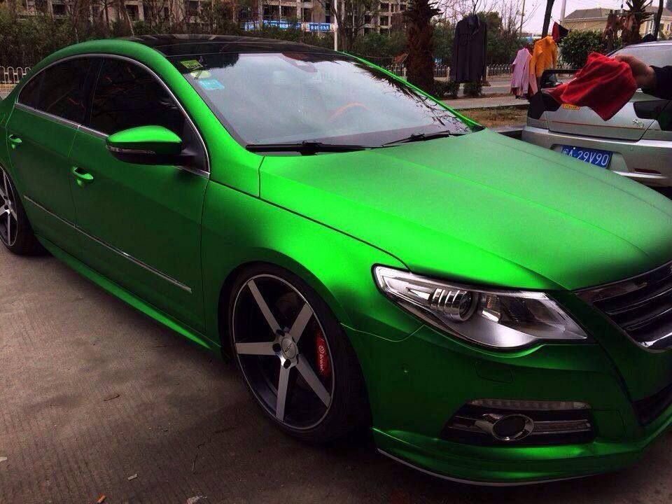 Premium Green Satin Chrome Vinyl Wrap Film with air release size 1.52x20m/Roll 5x67ft roll