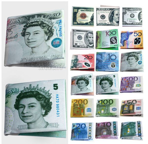 

Мода шикарные женские мужские унисекс валюты банкноты USD Доллар GBP Фунт AUD евро Patte