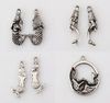 Alloy Mermaid Charms Pendants For Jewelry Making Bracelet Necklace DIY Accessories Antique Silver 120Pcs