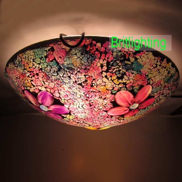Mosaic Glass Small Ceiling Lamp Traditional Flush Mount Mosaic Glass Small Ceiling Lamp Traditional Flush Mount Lights Multi Colour Modern Celing For Bedroom Led