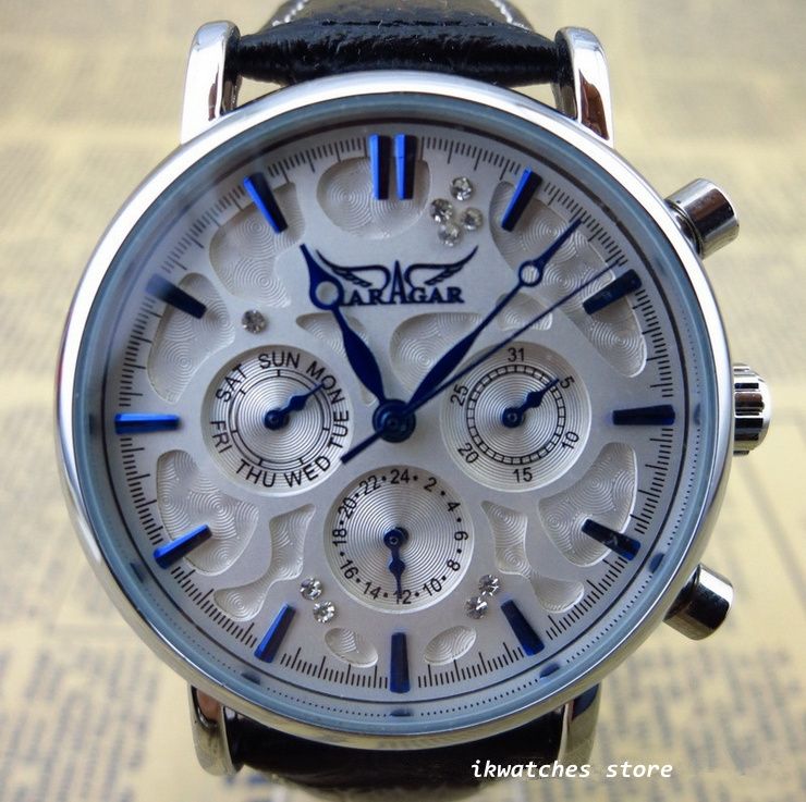 

Men's Automatic Leather JARAGAR watch, Men's luxury fashion Style brand wristwatches JR17