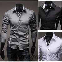 Wholesale H79 New Mens Luxury Casual Slim Fit Stylish Dress Shirts Colors Size