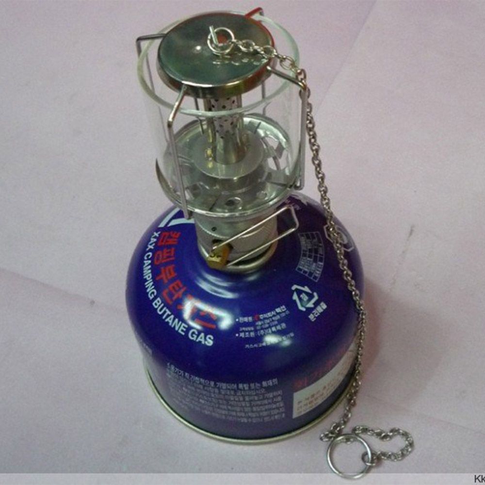 Docooler/® Mini Portable Camping Lantern Gas Light Tent Lamp Torch Hanging Glass Lamp Chimney Butane 80LUX