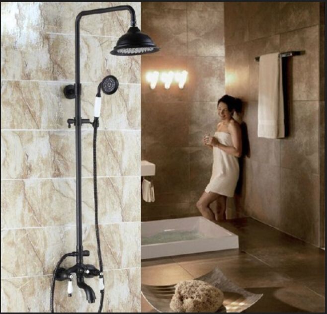 2020 Wall Mounted Oil Rubbed Bronze Shower Faucet Ceramic