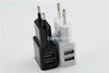 5V 2A US/EU Plug Wall charger 2 Ports Charger Adapter Home Travel Power Adapter For iphone5S 5G 4S SamsungS5 S4 Note3 ipad white and black