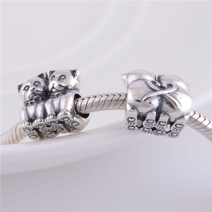 925 Sterling Silber Perlen Fit Bracelets Schmuck authentische neue Katzen Schraubkern -Stopper -Charme, DIY -Making mit europäischen Frauen Armband3991004