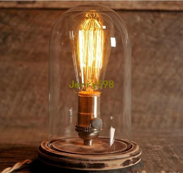 2018 Glass Dome Bell Jar Desk Lamp Wooden Base Stonehill Design 2018 Glass Dome Bell Jar Desk Lamp Wooden Base Stonehill Design Edison Table From Jerry598 80 64 Dhgate Com