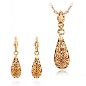 2014 New Design 18K gold plated necklace & earrings Fashion Jewelry Set Free shipping Christmas gifts for women